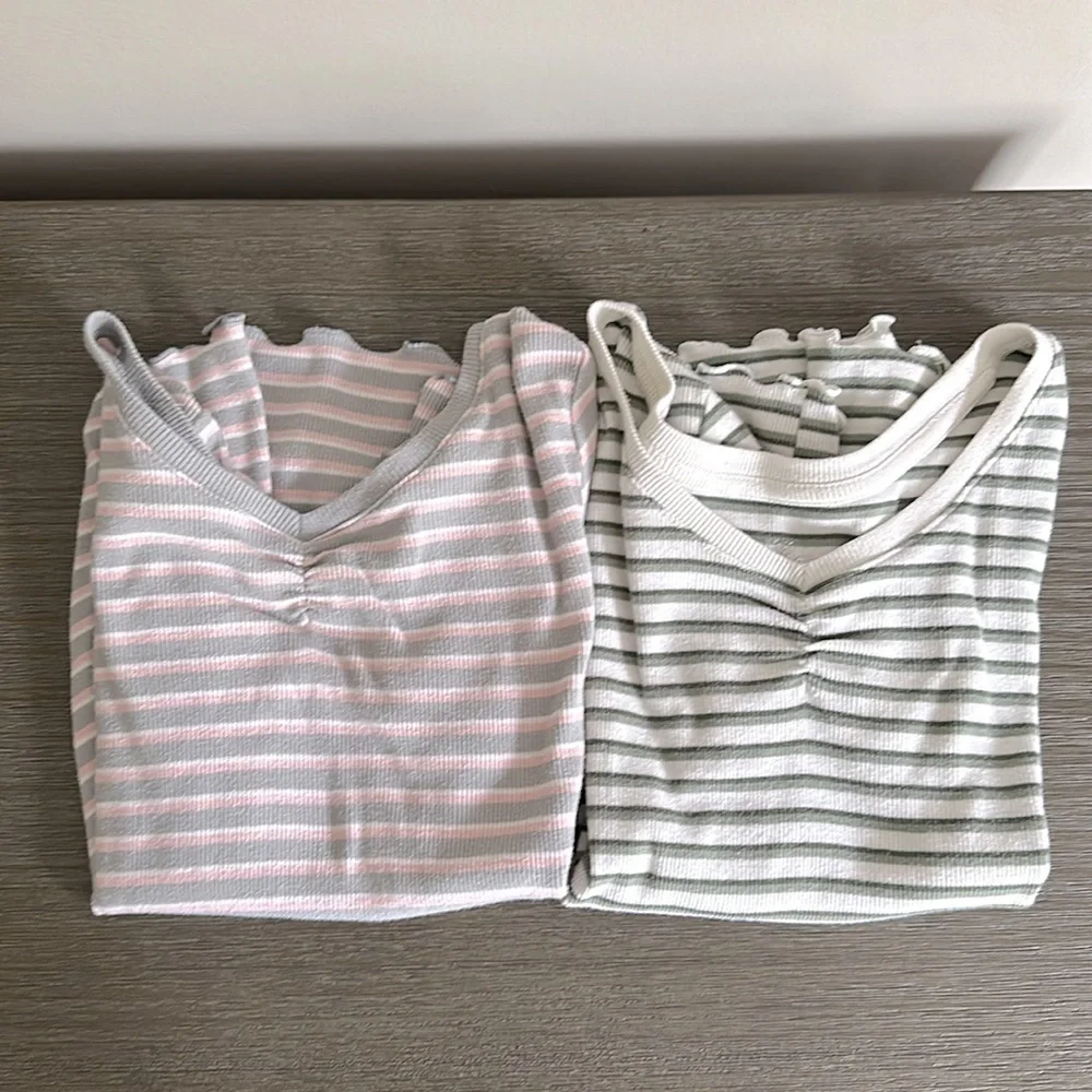 Set of 2- striped justice girls tees